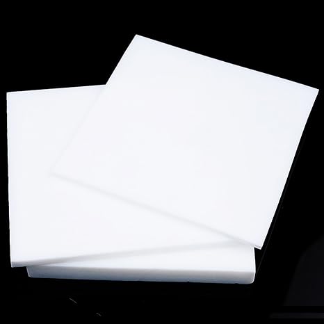 PTFE Plastic Sheet, Virgin PTFE Sheet Teflon Sheets - 2 Pcs 100mmx100mm Thickness 1mm Non Stick Sheets for Gasket Seals Liners Bearings