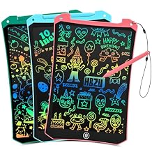 EooCoo Toddler Drawing Toys, 3 Pack 10" LCD Writing Tablet Learning Toys for Kids, Mess Free Coloring Used for Travel Games, Toddler Easter Basket Stuffers, Girls Boys Gifts for 3 4 5 6 7 Years Old