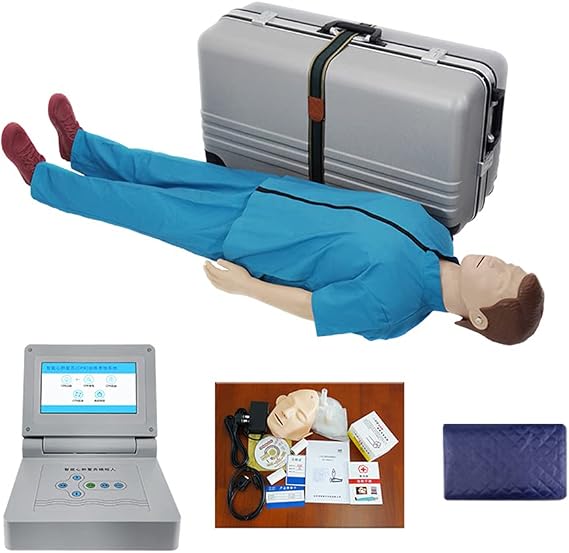 Teaching Tools,Full Body CPR Training Manikin, CPR Training Manikinwith Feedback Monitor, Medical Model Cardiopulmonary Resuscitation Simulator for Patient Education and