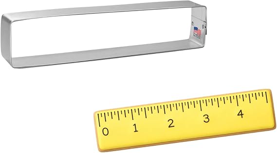 Brand Rectangle Ruler Cookie Cutter - 1.25" X 6" - Made in Troy Missouri USA (Tin Plate Steel)