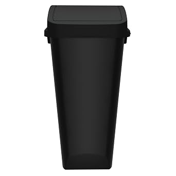 Glad 12 Gallon Trash Can with Clorox Odor Protection | Linkable Waste and Recycling Bin with Swing Top and Lift Up Lid, for Kitchen, Office or Home, Black