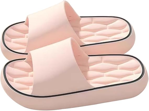 Pillow Slippers for Women, Non-Slip Massage Foam Shower Bathroom Home Floor Thick Sole Quick Drying Cloud Cushion Womens Mens Sandals(Pink,US 6-6.5)
