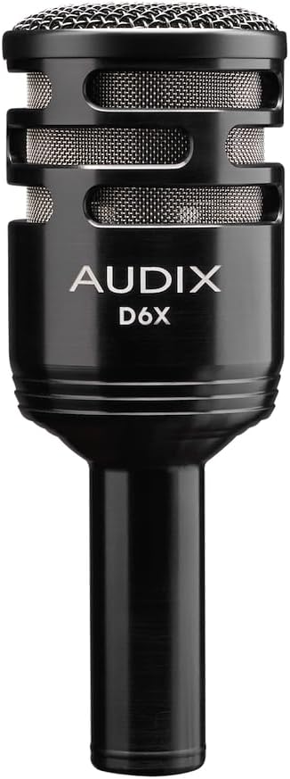 AUDIX D6X Dynamic Instrument Microphone with 3 Selectable Filters, VLM Capsule Technology, and Cardioid Polar Pattern for Kick Drums, Percussion, and More