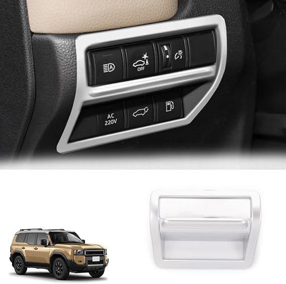 for New Land Cruiser 250 TRJ250W GDJ250W (2024-present) Custom Parts Headlight Control Panel Frame Switch Sticker Switch Panel Decoration ABS Land Cruiser 250 Accessories (Silver)