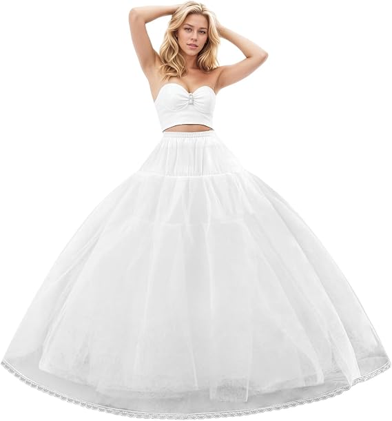 8 Layer Tulle Hoopless Crinoline Petticoat Underskirt for Women