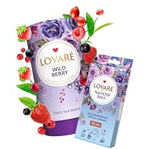 LOVARE Filter Bags with Wild Berry Loose Leaf Tea Tube | Rich Berry Blend | Perfect for Iced Tea and Hot Brews