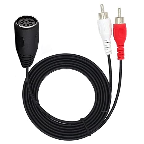 DIN 8 Pin to RCA Cable, 8-Pin Din Female to 2 RCA Male Audio Adapter Cable for Electrophonic Bang & Olufsen, Naim, Quad Stereo Systems (DIN 8Pin F/2RCA M 1.5M/5Feet)