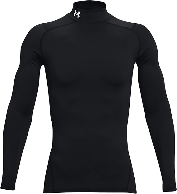 Under Armour Men's ColdGear Armour Compression Mock, (001) Black / / White, Large Tall