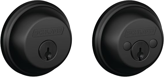 SCHLAGE B62N622 Deadbolt, Keyed 2 Sides, Matte Black