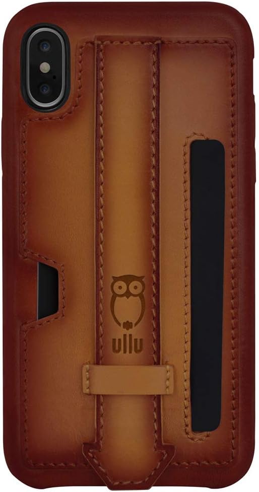 ullu Premium Leather Wallet Case for iPhone X/Xs - Tangerine