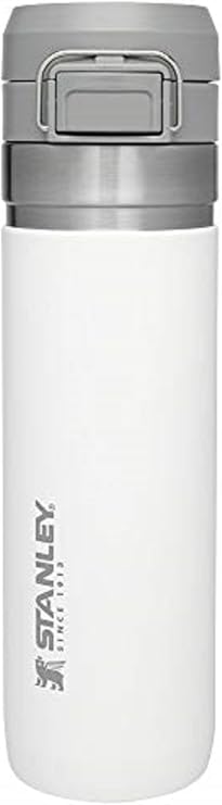 Stanley Quick Flip GO Water Bottle, 24 oz, Push Button Lid, Leak Proof, Retractable, Travel Sports Insulated Stainless Steel, BPA Free, Polar
