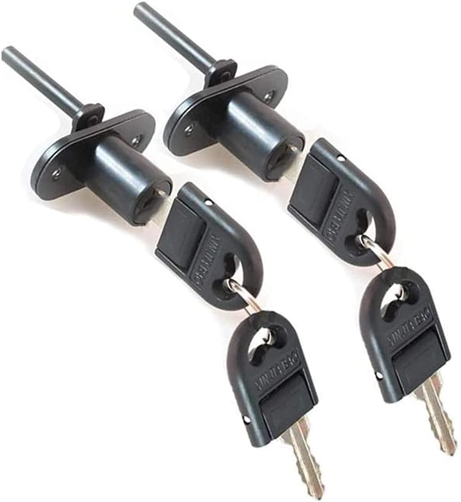 HOWDIA 2 Pcs - Drawer Lock Cabinet Locks with Keys, Zinc Alloy Desk Locks File Cabinet Lock for Wardrobe Furniture Locker Showcase with 2 Key 16mm Black