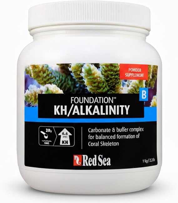 Red Sea Reef Foundation B Alkalinity (KH) Supplement, 1kg Powder - Boosts Carbonate Levels for Strong Coral Skeletons in Reef & Marine Aquariums