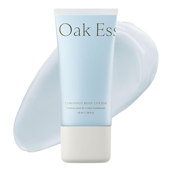 Oak Essentials Travel Luminous Body Lotion, 1.33 fl oz | Moisturizer with blue tansy, rose oil, shea butter & coconut oil, for dry & sensitive skin