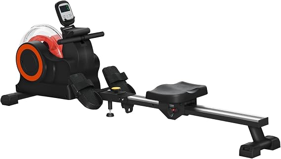 Water Rowing Machine - Foldable Rower with Adjustable Resistance, LCD Monitor & Tablet Holder for Indoor Cardio Workout