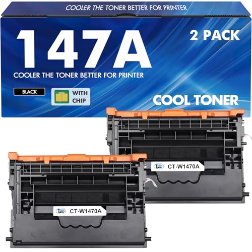 147A Black Toner Cartridge with Chip Compatible for HP 147A M610 M612 Toner 147X W1470A for HP LaserJet Enterprise M610n M611dn M611x M612dn M612x MFP M634h M635fht M635h M636fh Printer Ink 2-Pack