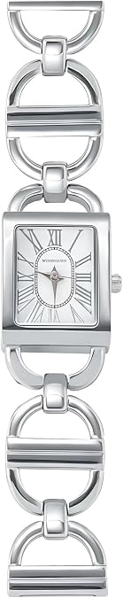 Gosasa Stylish Dress Rectangular Womens Quartz Wristwatch Roman Numerals Dial with Chain Link Bracelet Band Elegant Watch for Women