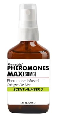 Alcohol Free Luxurious Pheromones enhanced Natural MAX Pheromone Cologne Scent Number 3 For Him Captivating, High Potency Infusion Pheromone Formulation in a 1 oz bottle