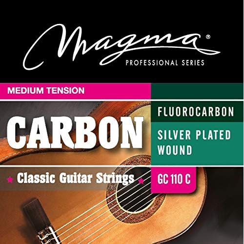 Magma Classical Guitar Strings - Medium Tension Fluorocarbon Nylon Trebles & Silver Plated Copper Basses GC110C - 1 Set