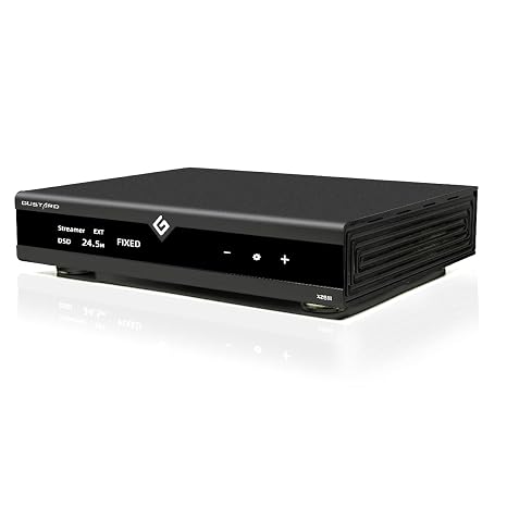 Gustard X26III HiFi Network Streaming Balanced DAC Preamp, Dual ES9039SPRO DSD512 PCM768kHz Decoder, USB/LAN/Optic/Coaxial/AES/IIS/Clock inputs to RCA/RCA Digital-Analog Audio Converter (Black)