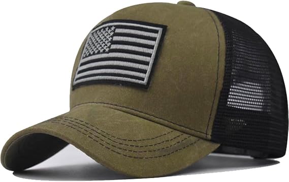 Mesh Baseball Cap Breathable Snapback Hats with Usa Flag Outdoor Sport Caps Unisex Adjustable Trucker Hats