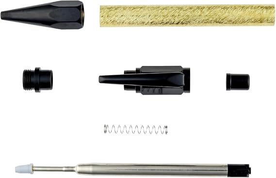 Penn State Industries PKFP4040 Vertex Click Pen Kit (3, Black Enamel) | Ballpoint Penturning Lathe Woodturning Project