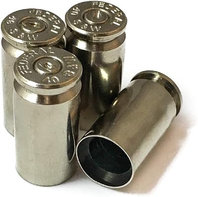 Hollow-Point Gear Silver Bullet Valve Caps - Metal Bullet Valve Caps for Cars, Trucks, and ATVs. Real Bullet Casings!