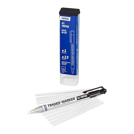 Markal 96130 Trades Marker (1 Holder, 12 Refills), White