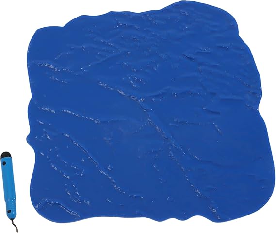 Concrete Seamless Stamp Mat, Seamless Concrete Texturing Skin, Fractured Thin Slate Pattern Floppy Mat, 36" X 36"