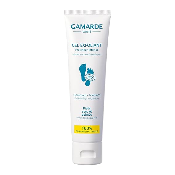 Gamarde Intense Freshness Exfoliating Gel - Foot Scrub and Callus Remover with Natural Tea Tree Oil and Menthol - Smooths and Softens Skin - 3.38 oz