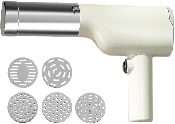 Handheld Electric Noodle Machine,Electric Noodle Press Automatic Pasta Maker Machine - Noodle Cutte With5 Different Moulds, Cordless Pasta Maker For Kitchen Restaurant