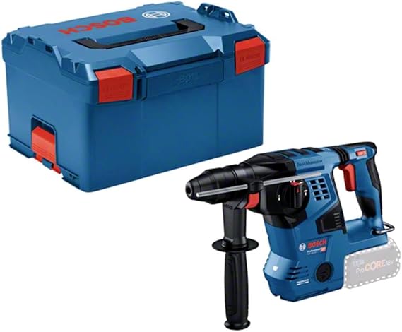 Bosch Professional 18V System Cordless Rotary Hammer GBH 18V-28 C (with SDS Plus, 3.3 J Impact Energy, Vibration Control, Kickback Control, 3 Work Modes, in L-BOXX)