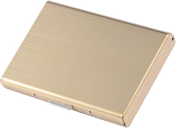 EASTNIGHTS RFID Credit Card Holder for Women and Men, Stainless Steel Credit Card Wallet for Holding Debit Card and ID Card (Gold)