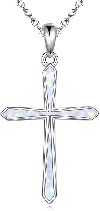 POPLYKE Cross Necklace 925 Sterling Silver Cross Jewelry Pendant Necklaces Jewelry for Women