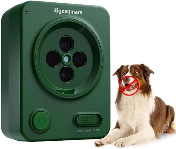 Zigzagmars Ultrasonic Dog Barking Control, 2025 Rechargeable Waterproof Anti Barking Device with 3 Control Modes, Effective Sonic Deterrent Bark Box for Small Medium & Large Dogs