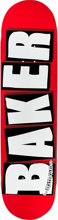 Baker Skateboards Brand Logo Red/White Skateboard Deck - 8.25" x 31.875"