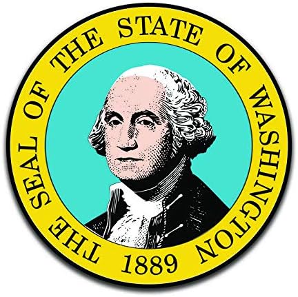 Washington State Seal (2 Pack) Vinyl Decal Sticker - Car Truck Van SUV Window Wall Cup Laptop - Two 5 Inch Decals - MKS0934