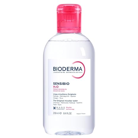 BIODERMA Sensibio H2O - Micellar Cleansing and Makeup Removal Water - Removes Make-up Pollen and Pollution Residues - Sensitive Skin - Bottle 250 ml