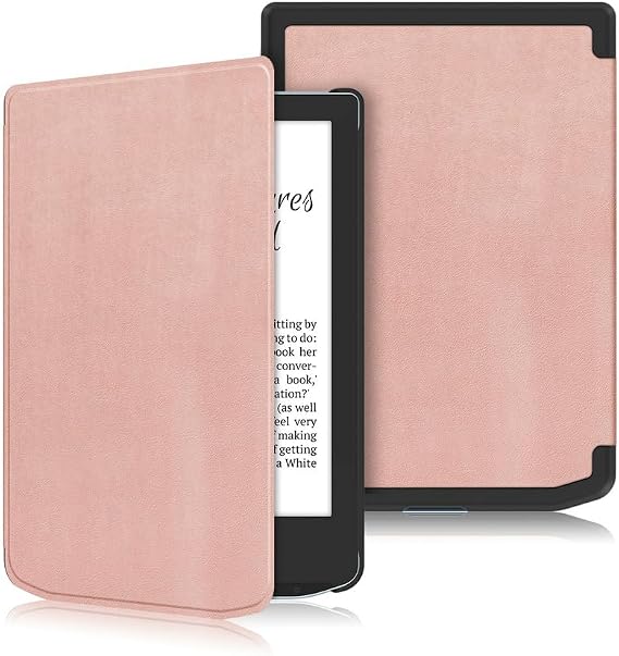 Kepuch Custer Case Compatible for Pocketbook Verse Pro PB629 PB634,Ultra-Thin PU-Leather Hard Shell Cover - Rose Gold