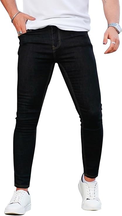 GINGTTO Skinny Jeans Men Stretch Tapered Leg Slim Fit 28/30//32 in