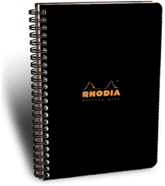Rhodia Wirebound Meeting Book, A4+, Pre-Printed - Black