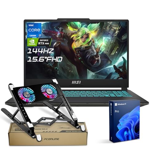 msi Cyborg 15 i7 RTX 4060 Pro Gaming Laptop, 15.6 FHD 144Hz, Intel i7-12650H Beats AMD Ryzen 7 7435HS, NVIDIA RTX 4060, 32GB DDR5 RAM, 1TB SSD, Wi-Fi 6, Win 11 P, Bundle with PCO Laptop Cooler