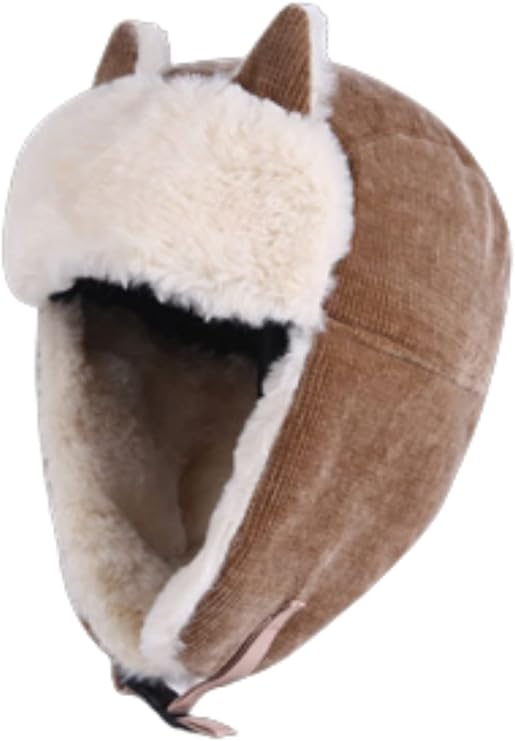 Womens Winter Hats with Lovely Cat Ear Fashion Trooper Aviator Earflap Cap Outdoor Ski Hat Ushanka Buckle Closure