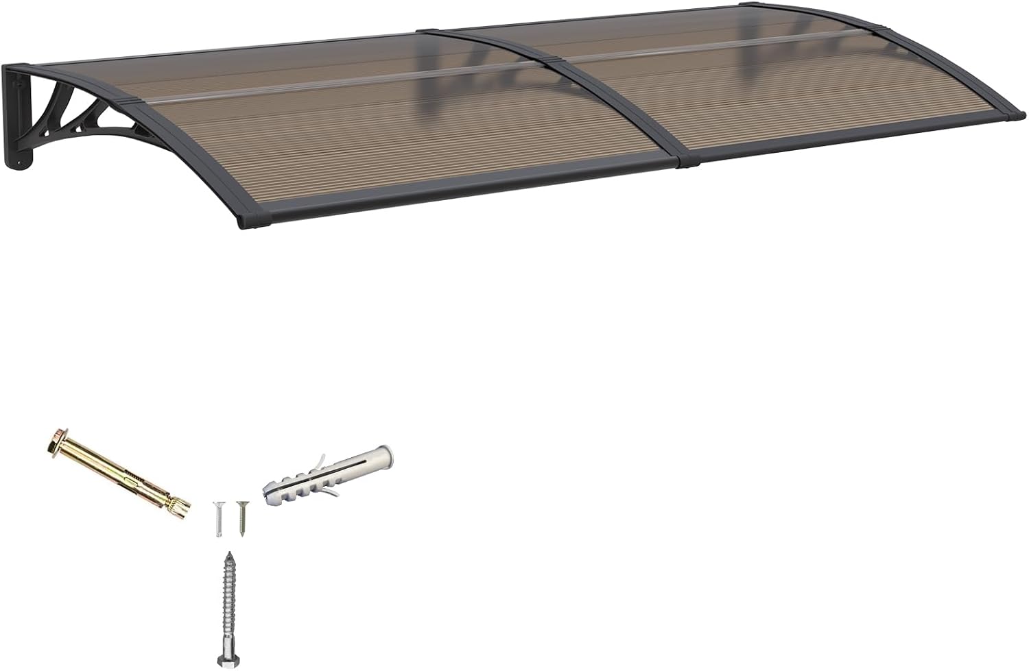 Front Door Canopy Outdoor Awning 150x80cm,Window, Patio or Porch Rain Shelter with ABS Bracket,Polycarbonate Sheet, UV,Snow Protection