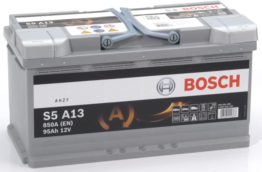Bosch S5A13 - car battery - 95A/h - 850A - AGM technology - adapted for vehicles with Start/Stop system