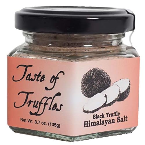 Black Truffle Himalayan Pink Salt, Burgundy Black European Truffles Tuber Uncinatum Gourmet Food Condiments VEGAN & Vegetarians Friendly, 3.7 oz 105g