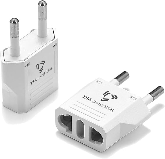 United States to Netherlands (Holland) Travel Power Adapter to Connect North American Electrical Plugs to Dutch Outlets for Cell Phones, Tablets, eReaders, and More (2-Pack, White)