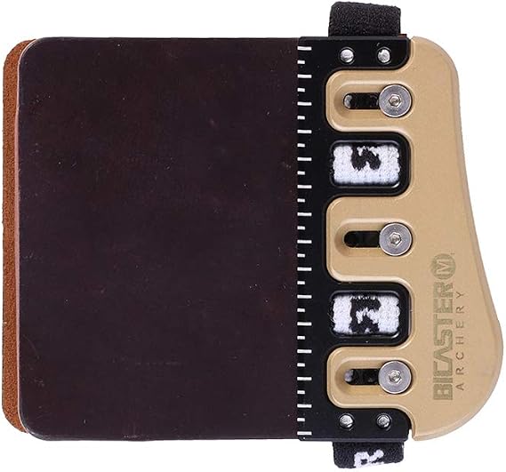 BICASTER Barebow Finger Tabs Cordovan Leather + Brass Finger Guards - RH