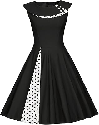 Womens 50s 60s Polka Dots Vintage Dresses Audrey Hepburn Rockabilly Swing Party Cocktail Dress S-3XL