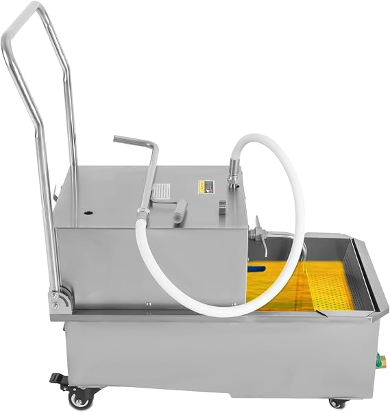 Mobile Fryer Oil Filtration System 55L Capacity Oil Filtration System 110V 60HZ 550W Commercial Use for Supermarkets Restaurants